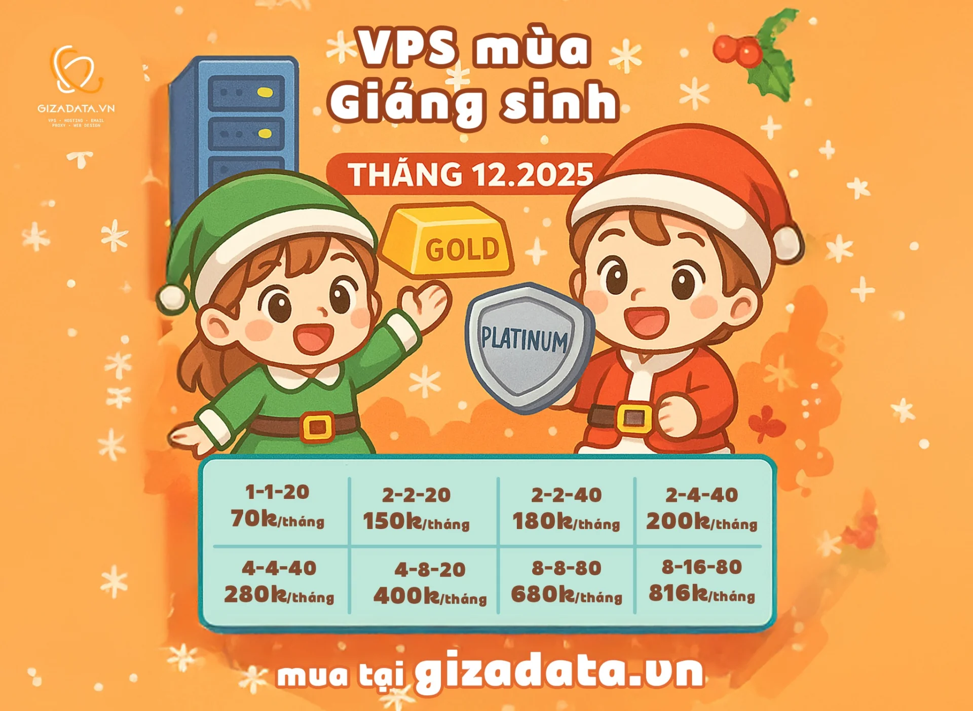 🎄 Chương trình ưu đãi VPS mùa Giáng sinh 2025 tại GizaData.vn