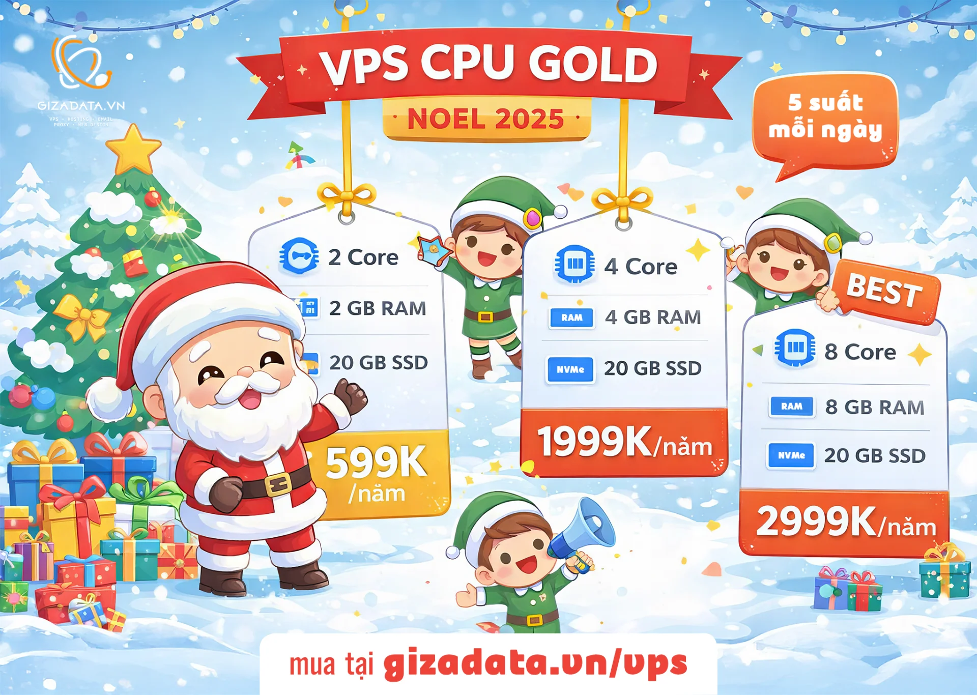 Deal VPS CPU Gold Noel 2025 – Giá Ưu Đãi, Kết Thúc 30/12